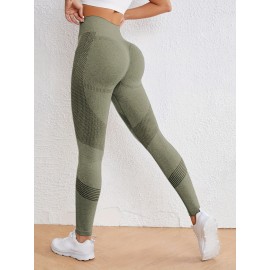 High Stretch Comfortable Quick Drying Sports Leggings, High Waist Seamless Yoga Pants, Women's Activewear