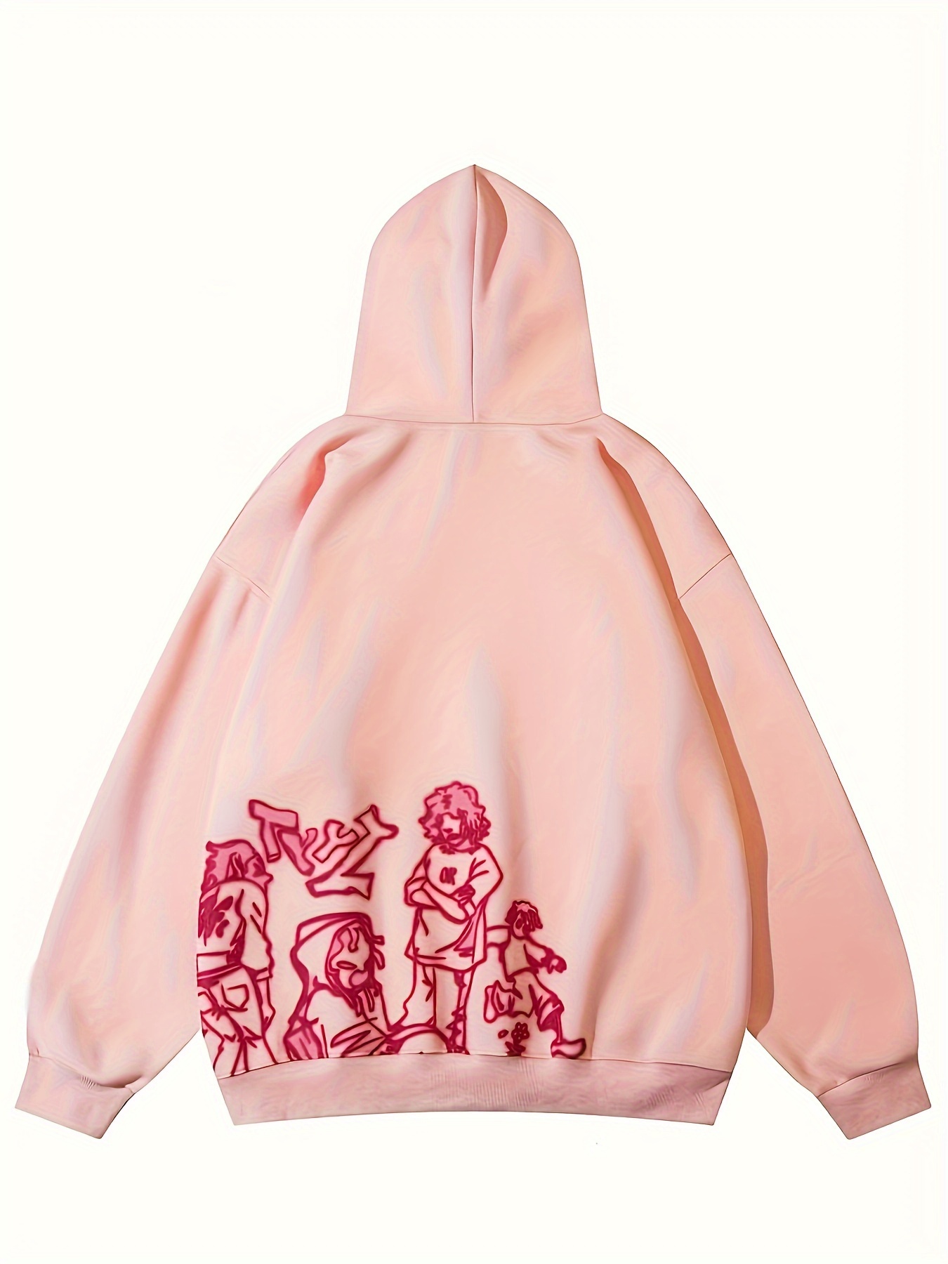 cartoon print hoodie casual long sleeve hoodies sweatshirt womens clothing details 0