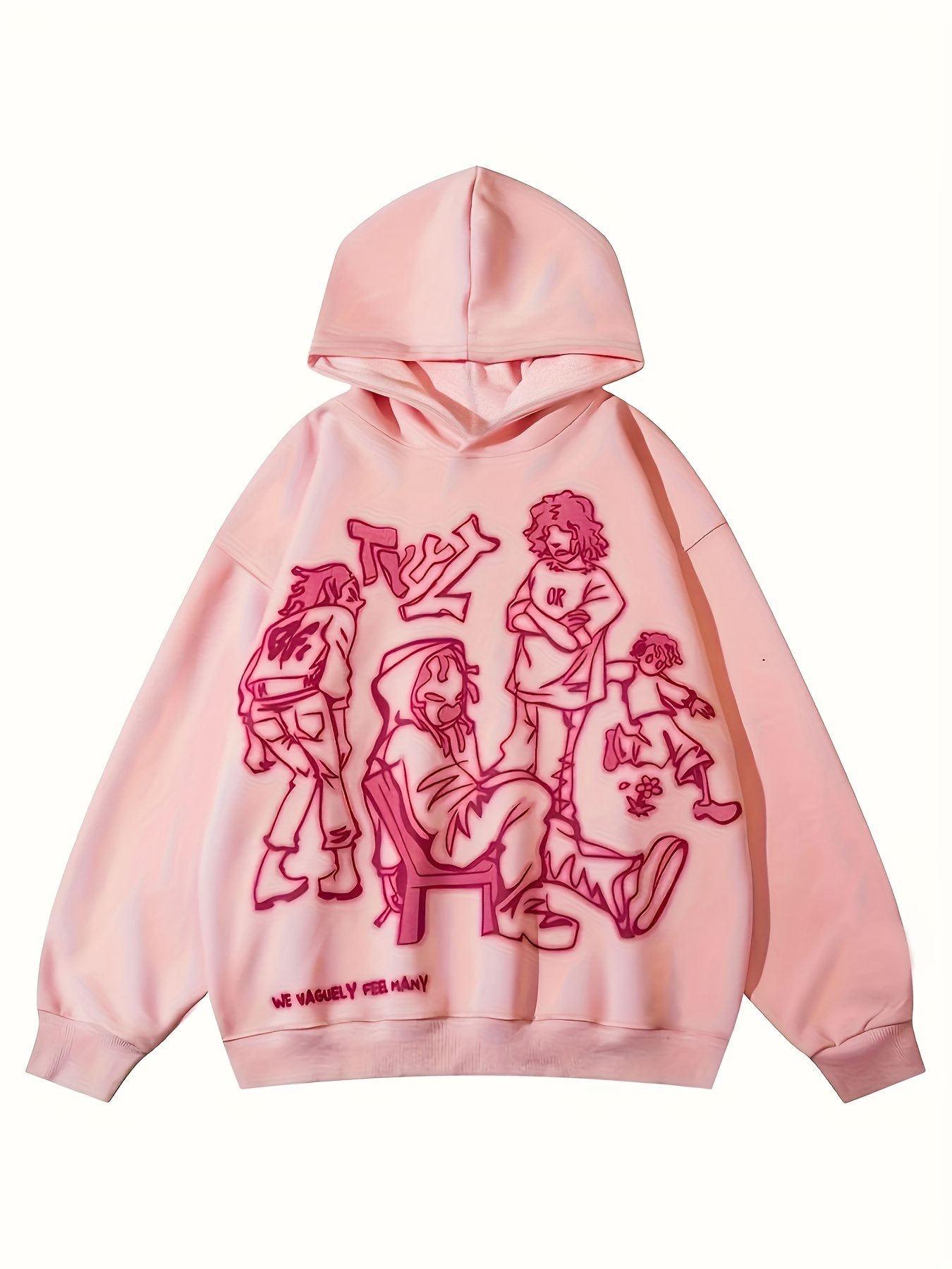 cartoon print hoodie casual long sleeve hoodies sweatshirt womens clothing details 1