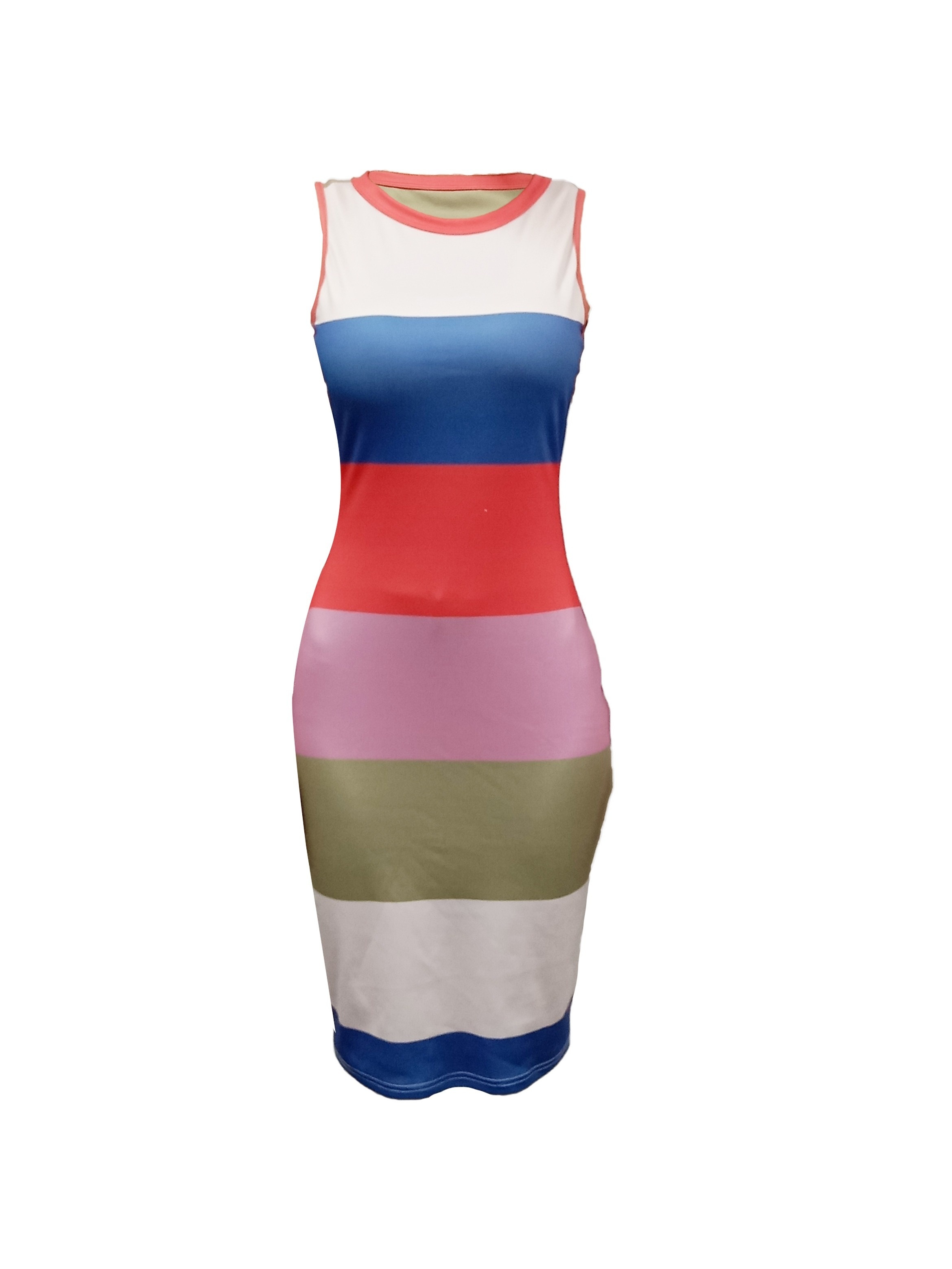 color block striped tank dress casual sleeveless summer dress womens clothing details 10