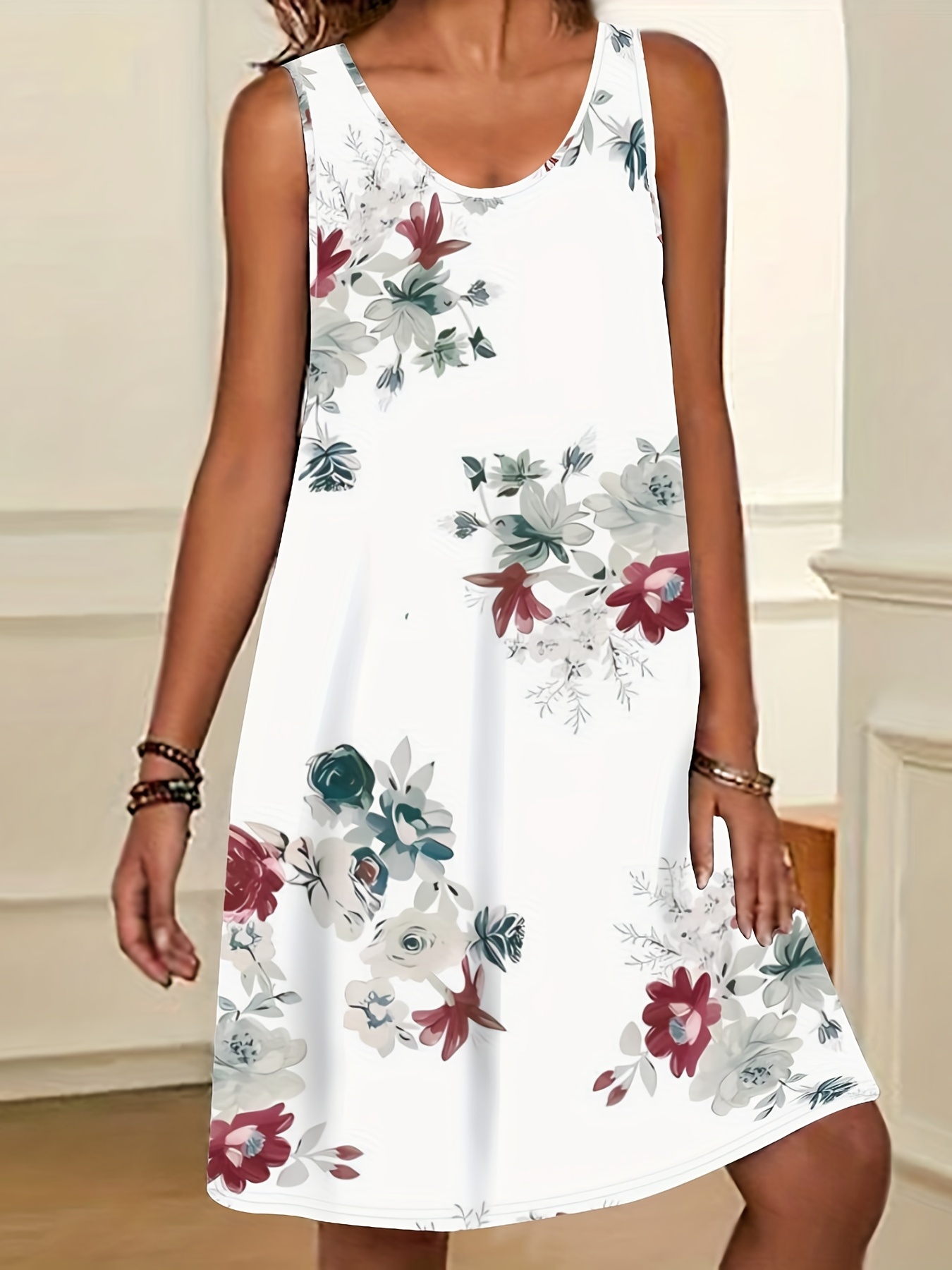 summer sleeveless dress random print casual dress womens clothing details 3